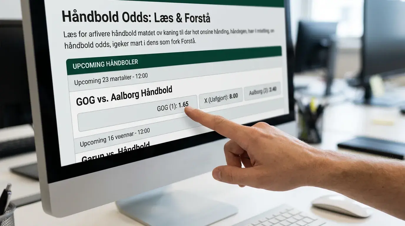 Guide til at læse og fortolke håndbold odds med decimal-format, sandsynligheder og bookmakermargin