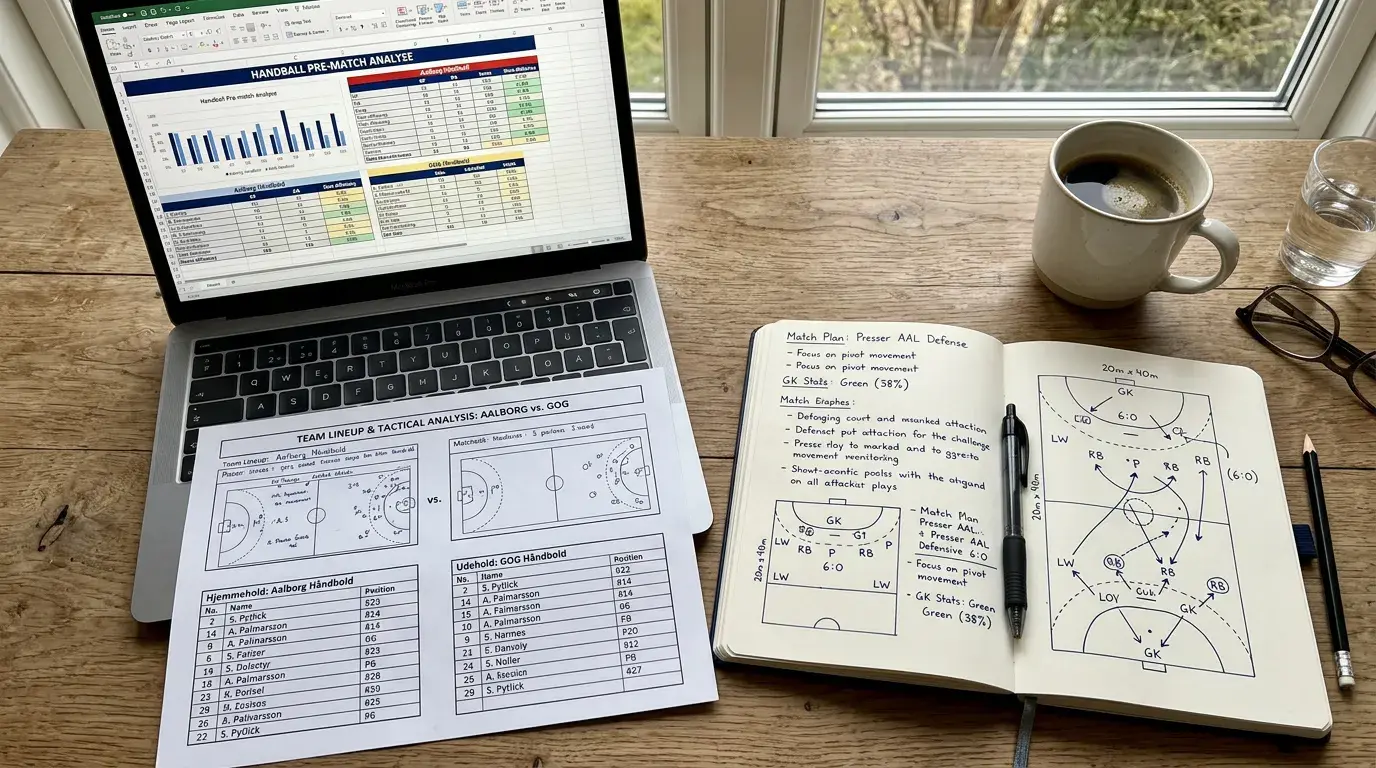 Systematisk pre-match analyse til håndbold betting med datakilder, H2H og kampforberedelse